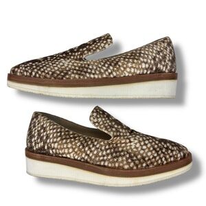 FREE PEOPLE Velvet Animal Print Loafer Shoes 6.5 US / 37 EU Brown